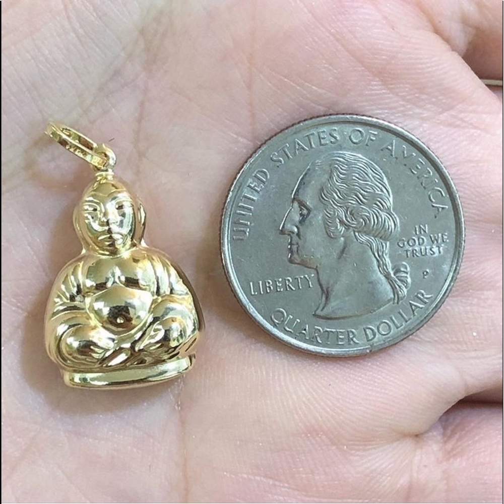 10K Gold Buddha Pendant Charm - Picture 2 of 15